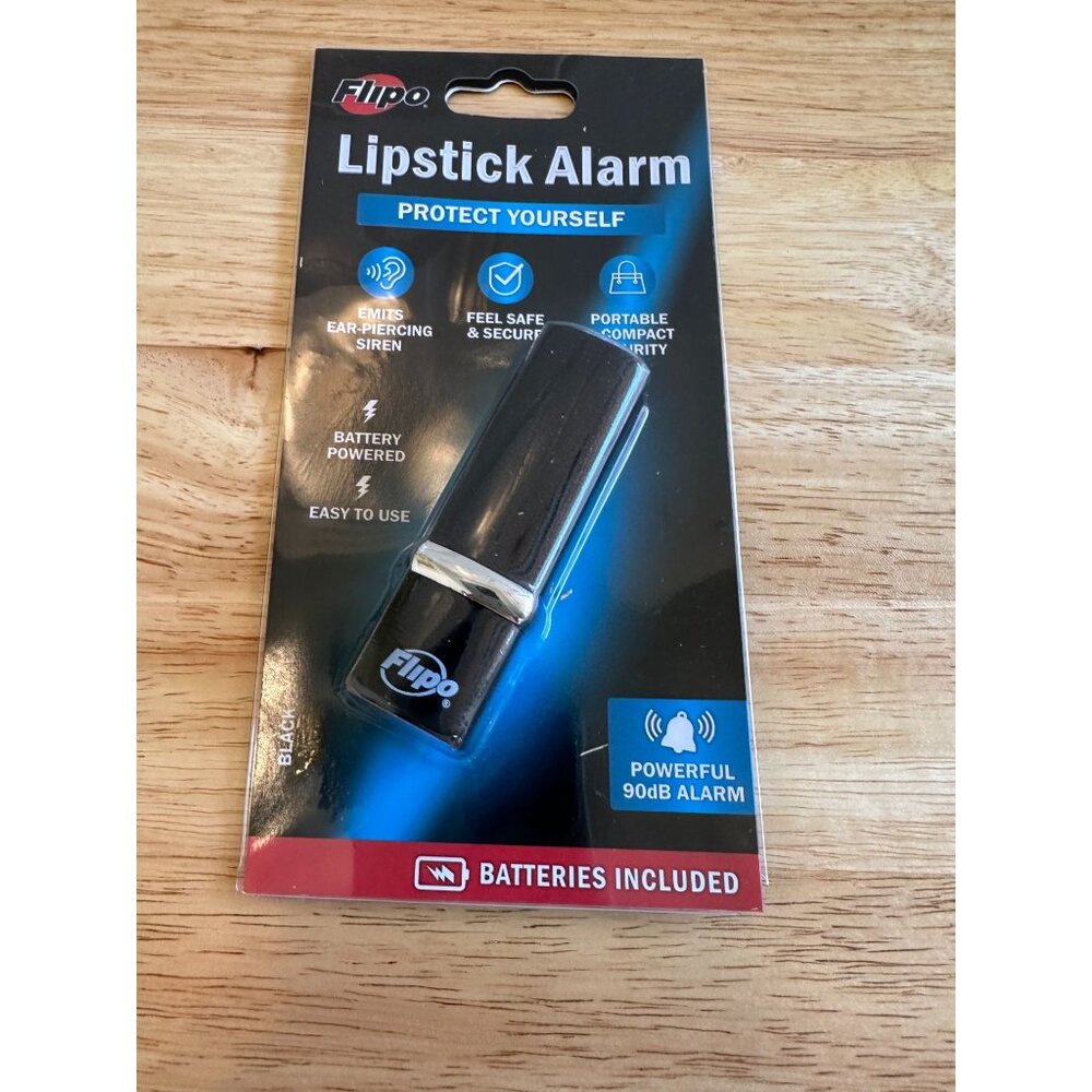 Flipo Lipstick Alarm - 90dB Personal Safety Device Compact & Portable Batteries